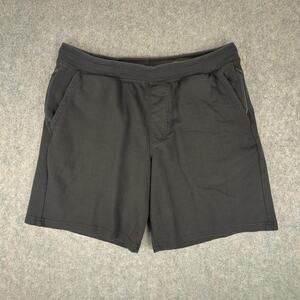 Eddie Bauer Shorts Mens Medium Black Lounge Elastic Waist Zip Pockets Casual